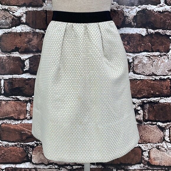 Anthropologie Ganni Mini Skirt Programme Triangle Pockets Gray Gold Medium M - Picture 4 of 14
